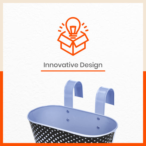 DIA Hanging Metal Pot Holders / Planters for Home / Balcony / Garden | Baby Blue